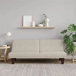 N/a Convertible Futon Couch Bed With Microfiber Upholstery And Wood Legs - Tan -Safavieh Furniture 41wSMtIEgmL 3