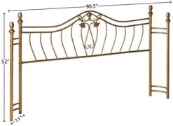 Panel Bed 90.5"L X 11"W X 52"H Antique Brushed Gold -Safavieh Furniture 41wZzAlalBL