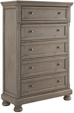 Signature Design By Ashley Lettner Traditional 5 Drawer Chest With Dovetail Construction, Light Gray -Safavieh Furniture 41wcx nYdXL. AC