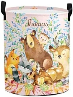 Rose Floral Elephant Personalized Laundry Hamper ,Custom Name Collapsible Waterproof Laundry Basket Storage Bins With Handle For Clothes,Toy,Nursery -Safavieh Furniture 41wdkLK9DdL. AC