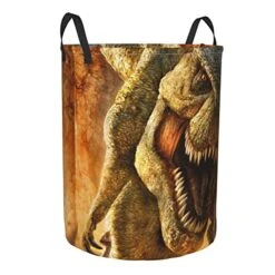 Large Laundry Hamper Collapsible Laundry Baskets Dinosaur Aggressive Wild T-Rex Dirty Clothes Hamper Waterproof Foldable Storage Bin For Toy Organizer Nursery