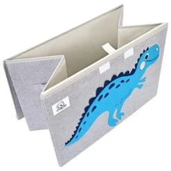 CLCROBD Foldable Large Kids Toy Chest With Flip-Top Lid, Collapsible Fabric Animal Toy Storage Organizer/Bin/Box/Basket/Trunk For Toddler, Children And Baby Nursery (Dinosaur + Triceratops) -Safavieh Furniture 41wlGGDW0VL