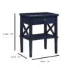Comfort Pointe Marta Midnight Blue Wood Nightstand With 1 Drawer And X Sides