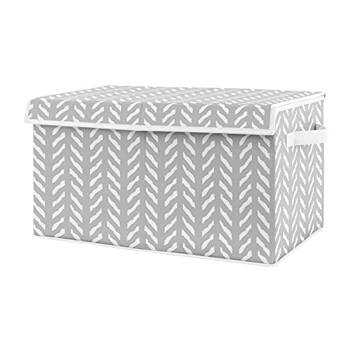 Sweet Jojo Designs Grey Boho Arrow Boy Or Girl Small Fabric Toy Bin Storage Box Chest For Baby Nursery Or Kids Room - Gray And White Herringbone For Woodland Forest Friends Collection 1 Sweet Jojo Designs Grey Boho Arrow Boy Or Girl Small Fabric Toy Bin Storage Box Chest For Baby Nursery Or Kids Room - Gray And White Herringbone For Woodland Forest Friends Collection