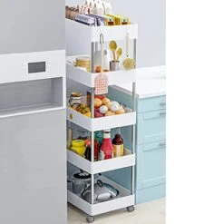 Free Standing Kitchen Storage Shelf Rack Kitchen Rack Floor-to-ceiling Multi-layer Refrigerator Cracks Removable Trolley Side Storage Rack Living Room Supplies Storage Rack Kitchen Bakers Rack Microwa -Safavieh Furniture 41x8naDNn3L