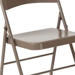 Flash Furniture HERCULES Series Double Braced Beige Metal Folding Chair -Safavieh Furniture 41xHenFKZ3L