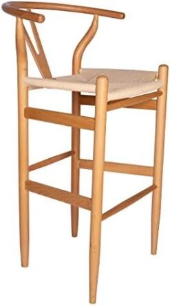 Amazon Brand – Stone & Beam Wishbone Counter-Height Barstool, 35.5"H, Rubberwood, Natural / Natural -Safavieh Furniture 41xQnwWYooL. AC