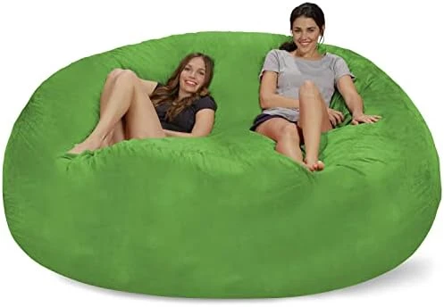 Chill Sack Bean Bag Chair: Giant 8' Memory Foam Furniture Bean Bag - Big Sofa With Soft Micro Fiber Cover - Olive 13 Chill Sack Bean Bag Chair: Giant 8' Memory Foam Furniture Bean Bag - Big Sofa With Soft Micro Fiber Cover - Olive - Image 13