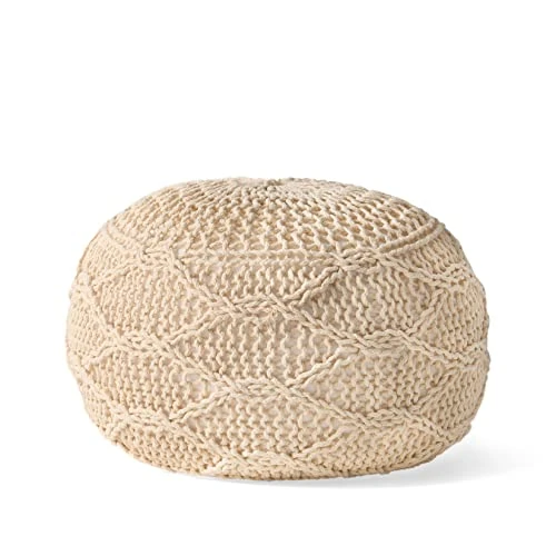 Christopher Knight Home Morven Pouf, Ivory 1 Christopher Knight Home Morven Pouf, Ivory