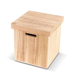 CDYD All Solid Wood Storage Stool Retro Nostalgic Low Pouf Chinese Style Shoe Changing Living Room Door Decorative Furniture (Color : Light)