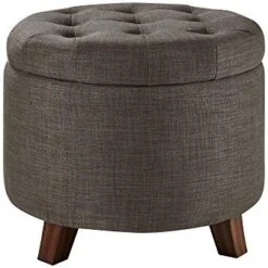 Amazon Basics Upholstered Tufted Storage Ottoman Footstool, 20"H, Burlap Beige -Safavieh Furniture 41xfPNCsMTL. AC