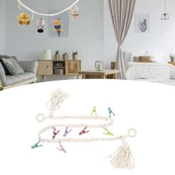 CHICIRIS Stuffed Animal Toy Stand, Strong Wallmounting Ability Spacesaving Stuffed Animal Display Chain For Children's Room (Beige)