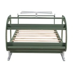 Twin Bed Frame Wood Airplane Design Platform Beds With Storage Shelves And Rotatable Propeller, Fun Kids Bed With Headboard And Footboard For Boys Girls, Twin Size, Green -Safavieh Furniture 41xgqniGAxL
