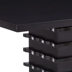 King's Brand Black Finish Wood Wave Design Dining Room Kitchen Table 9 King's Brand Black Finish Wood Wave Design Dining Room Kitchen Table -Safavieh Furniture 41xiS2DNG8L