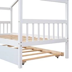 SOFTSEA Twin House Bed With Trundle Twin Platform Bed Frame With Roof For Boys And Girls -Safavieh Furniture 41xkrtRkqwL