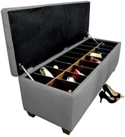 MJL Furniture Designs Sole Secret Tufted Ottoman, Bedroom Entryway Bench With Shoe Storage Slots, Stores Up To 36 Pairs, Large, Balboa Sand -Safavieh Furniture 41xoq7mhfVL. AC