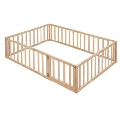 Widagirel Twin Size Montessori Floor Bed With Fence Railings, Door, And Wood Playhouse Frame For Boys And Girls (Natural, Full) 18 Widagirel Twin Size Montessori Floor Bed With Fence Railings, Door, And Wood Playhouse Frame For Boys And Girls (Natural, Full) -Safavieh Furniture 41xwcC8giBL