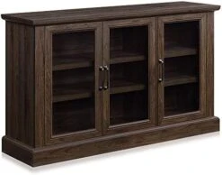 BELLEZE 70 Inch Sideboard Buffet Cabinet, Entertainment Center With Storage, Glass Display Cabinet With Adjustable Shelves Console Table Storage Cabinet For Living Room, Dining Room, Gray Wash -Safavieh Furniture 41y0K3iKhnL. AC