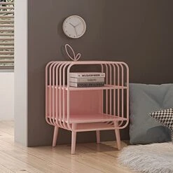 FURUIWUFENG Nightstand Pink Nightstand With 2 Drawers Iron End Table Side Table Stylish Bedroom Furniture Hollow Storage Cabinet for Bedroom Living Room End Table 8 FURUIWUFENG Nightstand Pink Nightstand With 2 Drawers Iron End Table Side Table Stylish Bedroom Furniture Hollow Storage Cabinet for Bedroom Living Room End Table -Safavieh Furniture 41y0doKp0DS