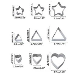TEEGUI Biscuits Pattern DIY 24 Set Geometric Mold Of Steel Dookie Stainless Kitchen，Dining Bar Love Notes For Lunches (B, One Size)