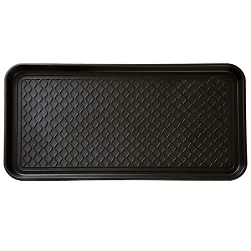 Stalwart 75-ST6012 All Weather Boot Tray-Water Resistant Plastic Utility Shoe Mat For Indoor And Outdoor Use In All Seasons (Black), Large 1 Stalwart 75-ST6012 All Weather Boot Tray-Water Resistant Plastic Utility Shoe Mat For Indoor And Outdoor Use In All Seasons (Black), Large