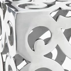 Modern Day Accents Paisley Stool, Chair, Silver, Aluminum, Art, Living Room, Home, Office, Lobby, Square, Statement, Modern, 12" X 12" X 17" -Safavieh Furniture 41yHBXeY1CL