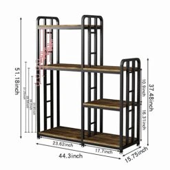 FOLREBAS Kitchen Bakers Rack,6-Tier Utility Coffee Bar Station Utility Storage Shelf, Microwave Oven Stand, Adjustable Utility Storage Shelf For Kitchen Suitable For Kitchen Home Office