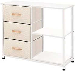 AZL1 Life Concept Rustic Brown Fabric Dresser, 4 Drawer Organizer Unit With 2 Shelves, Storage Chest For Bedroom, Entryway, Hallway, Living Room, Office, Ivory -Safavieh Furniture 41yQgfHYo1L. AC