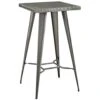 Modway Direct Rustic Modern Farmhouse Steel Metal Square Bar Table In Gunmetal