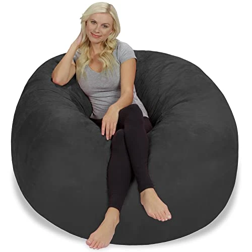 Chill Sack Bean Bag Chair: Giant 5' Memory Foam Furniture Bean Bag - Big Sofa With Soft Micro Fiber Cover - Dark Gray 2 Chill Sack Bean Bag Chair: Giant 5' Memory Foam Furniture Bean Bag - Big Sofa With Soft Micro Fiber Cover - Dark Gray - Image 2