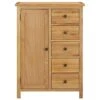 VIDAXL Wardrobe 29.9"x20.5"x41.3" Solid Oak Wood