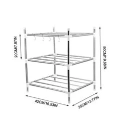 BUGUUYO 1pc Kitchen Storage Rack Metal Shelving Rack Metal Bakers Rack Adjustable Plant Stand Stainless Steel Storage Rack Countertop Shelf Organizer Seasoning Rack Kitchen Supplies Metal 7 BUGUUYO 1pc Kitchen Storage Rack Metal Shelving Rack Metal Bakers Rack Adjustable Plant Stand Stainless Steel Storage Rack Countertop Shelf Organizer Seasoning Rack Kitchen Supplies Metal -Safavieh Furniture 41ybaZat1VL