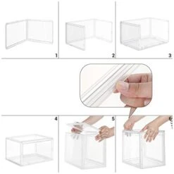 SONGMICS Shoe Boxes, Pack Of 6 Stackable Shoe Organizers With Clear Door For Sneakers, Plastic Shoe Storage For US Size 12, 14.2 X 11 X 8.7 Inches, Transparent ULSP06CW -Safavieh Furniture 41yh7or9kGL