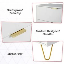 Thre'a New 4 Drawer Chest,Craft Storage Organization For Home & Office,Storage Dresser Cabinet,Office Storage File Cabinet With 4 Metal Legs (White) 12 Thre'a New 4 Drawer Chest,Craft Storage Organization For Home & Office,Storage Dresser Cabinet,Office Storage File Cabinet With 4 Metal Legs (White) -Safavieh Furniture 41ynxCIe9jL