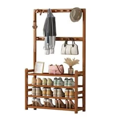 OTBK Modern Hall Tree With Storage Bench, 4-in-1 Entryway Bench Hooks For Hanging Your Hats, Handbags, Keys, Scarves (Size : 50cm)