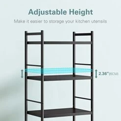 Denkee 5-Tier Kitchen Baker's Rack, Free Standing Baker's Rack For Kitchens Storage With Rolling Wheels, Upgraded Industrial Metal Microwave Oven Stand Rack (23.23 L X 15.16 W X 60.91 H) -Safavieh Furniture 41z3HCvz2dL