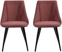 FurnitureR Mid-Century Dining Room Chairs Set Of 2, Side Chair Velvet Upholstered Seat With Metal Frame, Yellow -Safavieh Furniture 41z7E5W6gL. AC