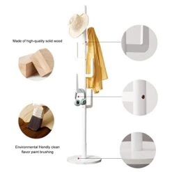 TinyTimes Wooden Coat Rack Free Standing, Cactus Shape, Sturdy Rustic Hall Tree Coat Tree Coat Hanger With 6 Hooks, For Coat, Hat, Clothes, Scarves, Handbags, Umbrella - White 11 TinyTimes Wooden Coat Rack Free Standing, Cactus Shape, Sturdy Rustic Hall Tree Coat Tree Coat Hanger With 6 Hooks, For Coat, Hat, Clothes, Scarves, Handbags, Umbrella - White -Safavieh Furniture 41z975vuyyL