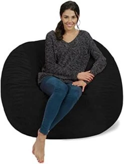 Chill Sack Bean Bag Chair: Giant 4' Memory Foam Furniture Bean Bag - Big Sofa With Soft Micro Fiber Cover - Charcoal -Safavieh Furniture 41zOyPA42DL. AC