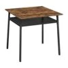 VASAGLE Dining Table, Square Office Desk With Storage Compartment, Industrial, 31.5 X 31.5 X 30.7 Inches,Brown