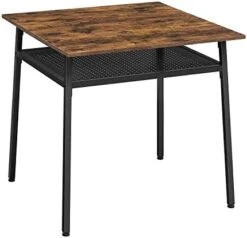 VASAGLE Dining Table, Square Office Desk With Storage Compartment, Industrial, 31.5 X 31.5 X 30.7 Inches,Brown -Safavieh Furniture 41zQ3VZFXtL. AC