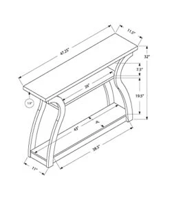 Monarch Specialties 47" Console Table - Sleek And Modern Accent Table For Your Home (Cappuccino/Dark Brown/Espresso) -Safavieh Furniture 41zRdoRy2XS