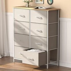 Lifewit Small Dresser For Bedroom, 3 Drawer Nightstand With Removable Fabric Bins, Storage Chest Of Drawers For Closet Bedside Nursery Laundry Living Room, Sturdy Steel Frame&Wood Tope, Dark Grey -Safavieh Furniture 41zTEuyaLtL. AC 1
