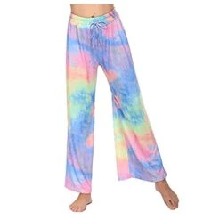 MatureGirl Pajamas Casual Pants Prints Wide Comfortable Long Yoga Womens Leg Tie-Dye Pants Pants Womens Yoga Pants Multi Pack (Multicolor, L)