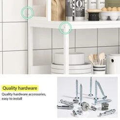 AIEGLE Large Kitchen Baker's Rack With Hutch, 5-Tier Freestanding Kitchen Storage Utility Shelf, Industrial Microwave Oven Stand Organizer Rack, White (39.4" W X 15.7" D X 63" H) 14 AIEGLE Large Kitchen Baker's Rack With Hutch, 5-Tier Freestanding Kitchen Storage Utility Shelf, Industrial Microwave Oven Stand Organizer Rack, White (39.4" W X 15.7" D X 63" H) -Safavieh Furniture 41zXAIOp1AL