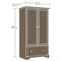 Contemporary Design Wardrobe Armoire With Storage Drawer In Cherry -Safavieh Furniture 41zXuqM2BBL