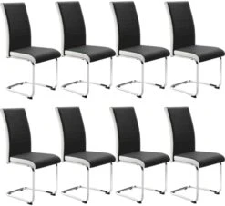 SICOTAS Dining Chairs Set Of 2 - Modern Kitchen Chairs Faux Leather, High Back Dining Room Chairs With Metal Base, Upholstered Dinner Chairs, 2 PCS Armless Side Chair For Dining Room And Kitchen,Black -Safavieh Furniture 41zZ4kHLFvL. AC