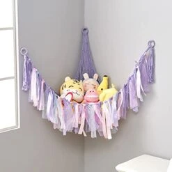 Areclern Stuffed Animal Storage Plush Toy Hanging Mesh Toy Net Toy Organizers And Storage Kids Bedroom Decor Beige -Safavieh Furniture 41ziw6ecRqL