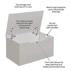 Badger Basket Flat Top Toy Box And Storage Bench For Kids, Playroom Storage, White 11 Badger Basket Flat Top Toy Box And Storage Bench For Kids, Playroom Storage, White -Safavieh Furniture 41zpVZp41gS