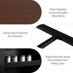 Giantex 3 Piece Pub Dining Set, Wooden Counter Height Table Set With 2 Bar Stools, Industrial Bar Table Set W/Storage, Sturdy Kitchen Table For Kitchen, Restaurant, Living Room (Brown) -Safavieh Furniture 41zqb2wxsjL